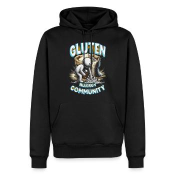 Allergie au gluten Intolérance au gluten - Sweat à capuche Premium bio Homme - noir - Devant - Nico (187cm)