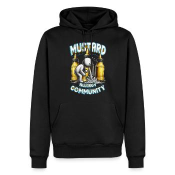 Senfallergie Mustard Allergy Community - Männer Premium Bio Hoodie - Schwarz - Vorne - Nico (187cm)