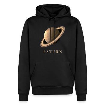 Saturn Planet Weltraum Kosmologie Astronomie - Männer Premium Bio Hoodie - Schwarz - Vorne - Nico (187cm)