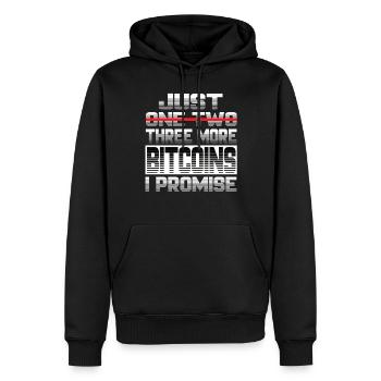 Just One More Bitcoin I Promise Bitcoin Btc Crypto - Men’s Premium Organic Hoodie - black - Front - Nico (187cm)