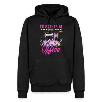 I'd rather be in my office - Seamstress Sewing Lov - Men’s Premium Organic Hoodie - black - Front - Nico (187cm)