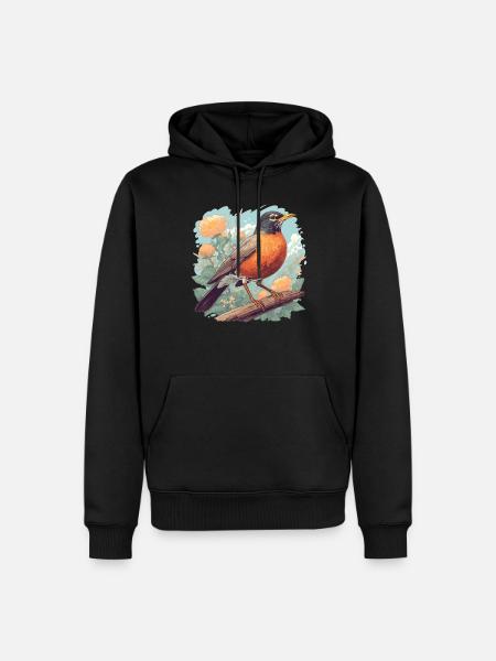 Robin Rotkehlchen - Men’s Premium Organic Hoodie - black