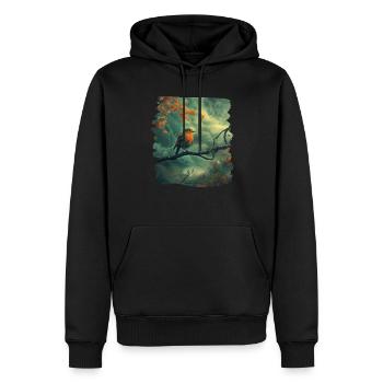 Robin Rotkehlchen - Männer Premium Bio Hoodie - Schwarz - Vorne - Nico (187cm)