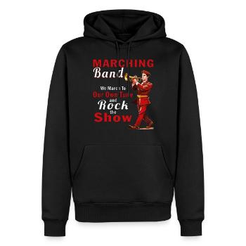 MARCHING BAND We March - Männer Premium Bio Hoodie - Schwarz - Vorne - Nico (187cm)