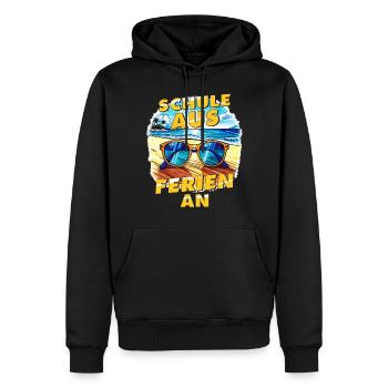 ÉCOLE À PARTIR DES VACANCES - Sweat à capuche Premium bio Homme - noir - Devant - Nico (187cm)
