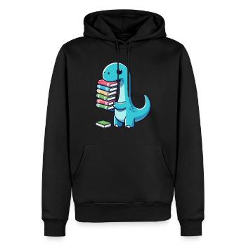 Livres de lecture Dinosaure Livre Amateur de livres - Sweat à capuche Premium bio Homme - noir - Devant - Nico (187cm)