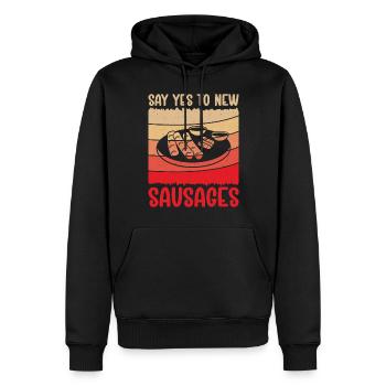 Sausage Lover - Men’s Premium Organic Hoodie - black - Front - Nico (187cm)