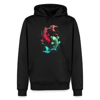 Pisces Sternzeichen Fische Symbol Astrologie - Männer Premium Bio Hoodie - Schwarz - Vorne - Nico (187cm)