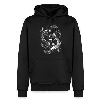 Pisces Sternzeichen Geburtstag Symbol Astrologie - Männer Premium Bio Hoodie - Schwarz - Vorne - Nico (187cm)
