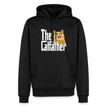 Cat Dad The Catfather Crazy Cat Father Kitty Daddy - Men’s Premium Organic Hoodie - black - Front - Nico (187cm)