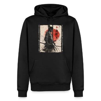 Samurai Fighter - Japanese Ukiyo-e Artwork - Men’s Premium Organic Hoodie - black - Front - Nico (187cm)