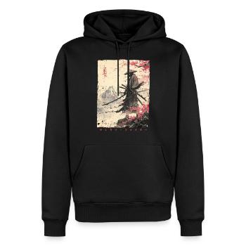 Samurai Fighter - Japanese Ukiyo-e Artwork - Men’s Premium Organic Hoodie - black - Front - Nico (187cm)
