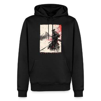 Samurai Fighter - Japanese Ukiyo-e Artwork - Men’s Premium Organic Hoodie - black - Front - Nico (187cm)