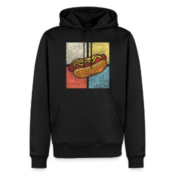 Hot Dog Adulte Vintage Rétro - Sweat à capuche Premium bio Homme - noir - Devant - Nico (187cm)