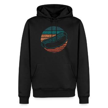 Hot Dog Adulte Rétro Vintage - Sweat à capuche Premium bio Homme - noir - Devant - Nico (187cm)