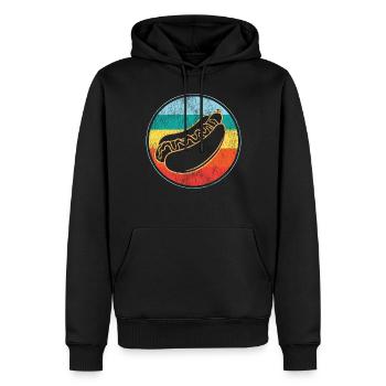 Hot Dog Adulte Vintage Rétro - Sweat à capuche Premium bio Homme - noir - Devant - Nico (187cm)