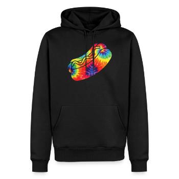 Hot Dog Adulte Tie Dye Années 90 Rétro - Sweat à capuche Premium bio Homme - noir - Devant - Nico (187cm)