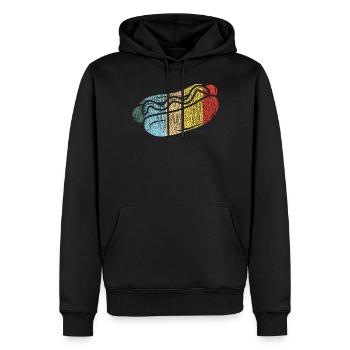 Hot Dog Adulte Vintage Rétro - Sweat à capuche Premium bio Homme - noir - Devant - Nico (187cm)