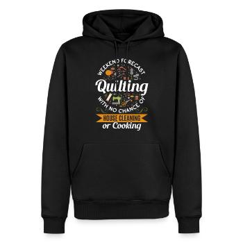 Prévisions du week-end : Quilting sans chance de maison - Sweat à capuche Premium bio Homme - noir - Devant - Nico (187cm)