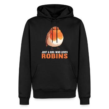 Robin Rotkehlchen - Männer Premium Bio Hoodie - Schwarz - Vorne - Nico (187cm)