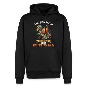 Robin Rotkehlchen - Männer Premium Bio Hoodie - Schwarz - Vorne - Nico (187cm)