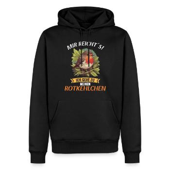 Robin Rotkehlchen - Männer Premium Bio Hoodie - Schwarz - Vorne - Nico (187cm)