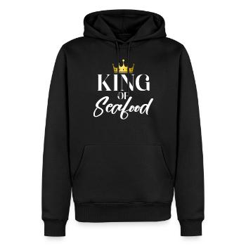 Cadeau pour les amateurs de fruits de mer - Sweat à capuche Premium bio Homme - noir - Devant - Nico (187cm)