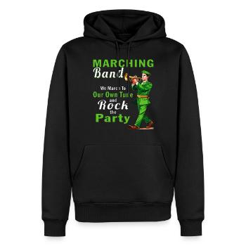 MARCHING BAND We March To Our Own Tune - Männer Premium Bio Hoodie - Schwarz - Vorne - Nico (187cm)