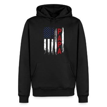 Bester Papa Aller Zeiten Vintage Bester Papa Der - Männer Premium Bio Hoodie - Schwarz - Vorne - Nico (187cm)