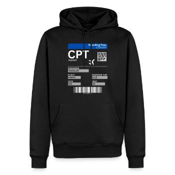 Carte d’embarquement au Cap Afrique du Sud Idée de vacances - Sweat à capuche Premium bio Homme - noir - Devant - Nico (187cm)