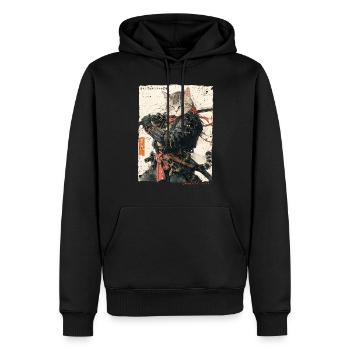 Samurai Cat Kawaii Japanische Ninja Katze - Männer Premium Bio Hoodie - Schwarz - Vorne - Nico (187cm)