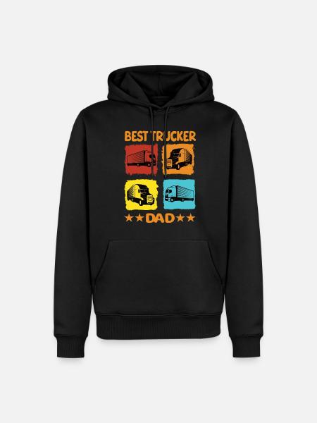 Best Trucker Dad - Men’s Premium Organic Hoodie - black