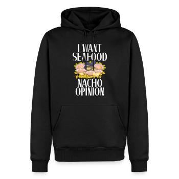 Cadeau pour les amateurs de fruits de mer - Sweat à capuche Premium bio Homme - noir - Devant - Nico (187cm)