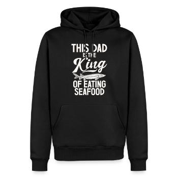 Cadeau pour les amateurs de fruits de mer - Sweat à capuche Premium bio Homme - noir - Devant - Nico (187cm)