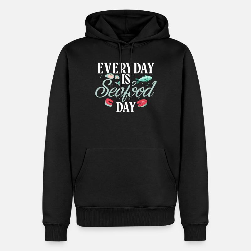 Seafood Lover Gift - Männer Premium Bio Hoodie - Schwarz
