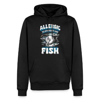 Allergie au poisson Allergique à la stupidité et au poisson - Sweat à capuche Premium bio Homme - noir - Devant - Nico (187cm)