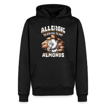 Allergie aux amandes Allergique à la stupidité et aux amandes - Sweat à capuche Premium bio Homme - noir - Devant - Nico (187cm)