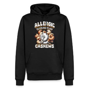 Allergie aux noix de cajou allergiques à la stupidité et aux noix de cajou - Sweat à capuche Premium bio Homme - noir - Devant - Nico (187cm)