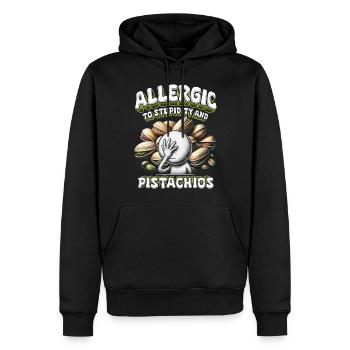Allergie à la pistache Allergique aux pistaches - Sweat à capuche Premium bio Homme - noir - Devant - Nico (187cm)