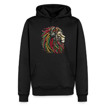 Lion jamaïcain Reggae Root Lion Judah Rasta - Sweat à capuche Premium bio Homme - noir - Devant - Nico (187cm)