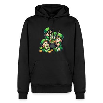 Happy Leprechaun (Irish Leprechaun) Bébés - Sweat à capuche Premium bio Homme - noir - Devant - Nico (187cm)