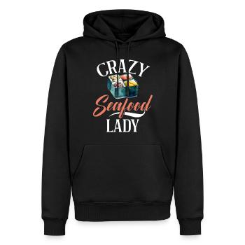 Cadeau pour les amateurs de fruits de mer - Sweat à capuche Premium bio Homme - noir - Devant - Nico (187cm)
