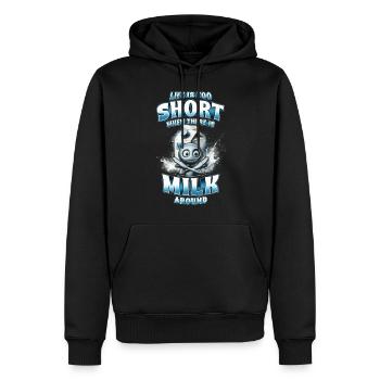 Allergie au lait - Sweat à capuche Premium bio Homme - noir - Devant - Nico (187cm)