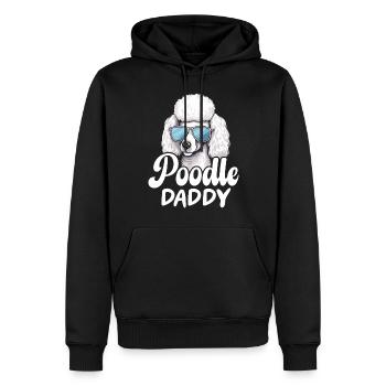 Caniche papa - Sweat à capuche Premium bio Homme - noir - Devant - Nico (187cm)