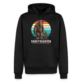 Daddy Squatch Like A Regular Dad - Männer Premium Bio Hoodie - Schwarz - Vorne - Nico (187cm)