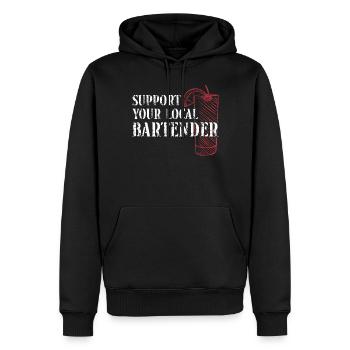 Bartender Mixologist Support Your - Men’s Premium Organic Hoodie - black - Front - Nico (187cm)