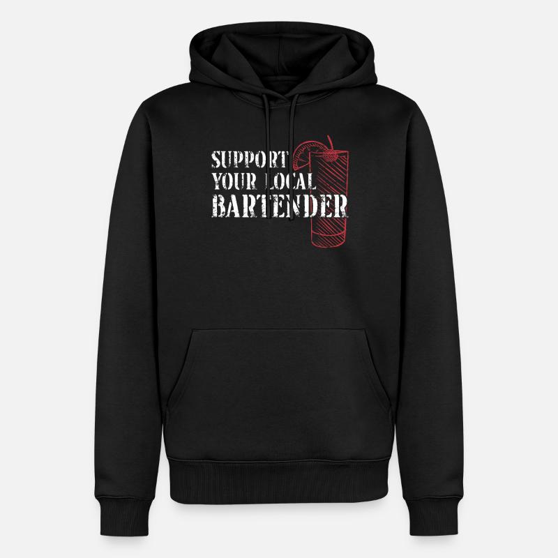 Bartender Mixologue Soutenir votre - Sweat à capuche Premium bio Homme - noir