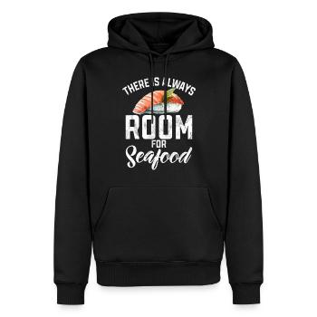 Cadeau pour les amateurs de fruits de mer - Sweat à capuche Premium bio Homme - noir - Devant - Nico (187cm)