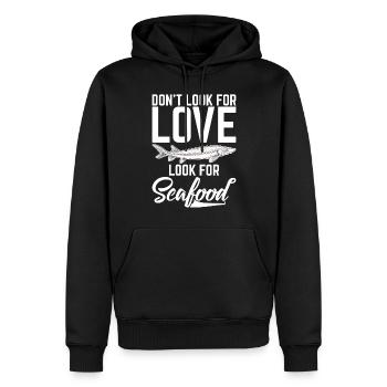 Cadeau pour les amateurs de fruits de mer - Sweat à capuche Premium bio Homme - noir - Devant - Nico (187cm)