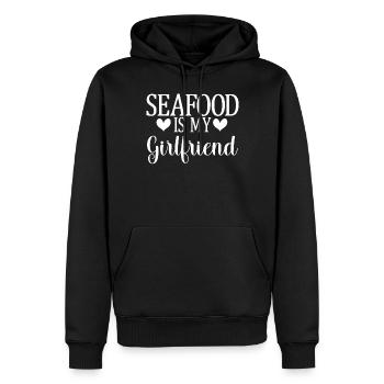 Cadeau pour les amateurs de fruits de mer - Sweat à capuche Premium bio Homme - noir - Devant - Nico (187cm)